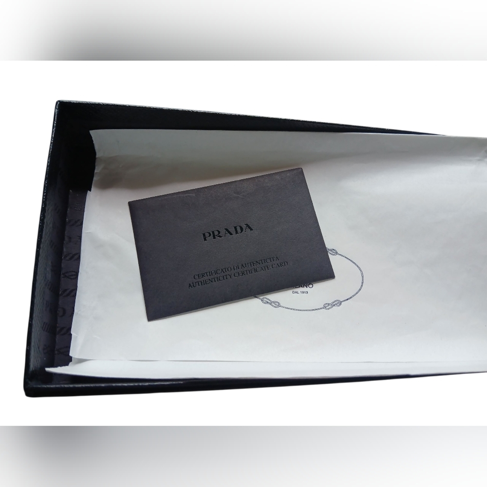 Prada Saffiano Chevron Ribbon Peonia Pink Zip Around Wallet w/ Authentication - Picture 13 of 16